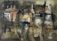 ‡ ANDREW DOUGLAS-FORBES oil on board - semi-abstract, Llandeilo under bridgeDimensions: 25 x