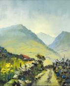 ‡ KEITH SHONE oil on canvas - entitled 'Spring, Snowdonia'Dimensions: 59 x 49cmsProvenance:private