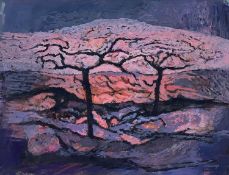 ‡ JOHN ELWYN gouache on paper - entitled verso 'Storm Approaches (The Quiet Village No. 6)', signed,