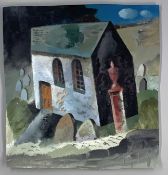 ‡ CLIVE HICKS-JENKINS acrylic on paper - entitled verso on Martin Tinney Gallery 'Chapel at Cwm