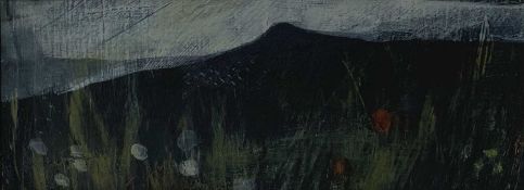 ‡ SARAH THWAITES oil on card - entitled verso 'Winter Landscape 2', dated 2004Dimensions: 5.5 x