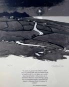 ‡ SIR KYFFIN WILLIAMS RA limited edition (13/75) print - Caernarfonshire coast with the rivals at