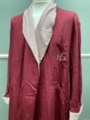 HARRY SECOMBE'S BACKSTAGE SILK ROBE circa 1950s, bearing embroidered 'HS' to breast-pocket, Austin