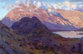 ‡ DAVID WOODFORD oil on card - entitled verso 'Cwm Bochlwyd', signed and dated '96Dimensions: 14 x