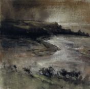 ‡ ANDREW DOUGLAS-FORBES mixed media - entitled verso 'Morning Light, Three Cliffs Bay', signed
