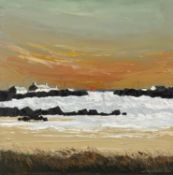‡ WILF ROBERTS oil on canvas - entitled verso 'Porth Twyn Mawr, Anglesey', signed front and verso,