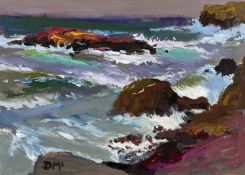 ‡ DONALD McINTYRE acrylic - entitled verso 'Grey Sea, Anglesey 2', signed with initialsDimensions: