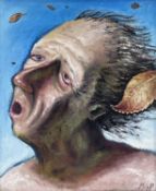 ‡ MICHAEL GUSTAVIUS PAYNE oil on canvas - entitled verso 'Dai the Singer', signed with