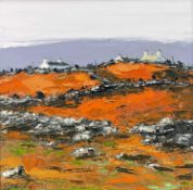 ‡ WYN HUGHES oil on board - entitled 'Above Llanllyfni', signedDimensions: 30 x 30cmsProvenance: