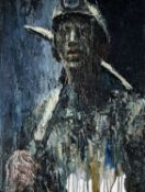‡ CARL MELEGARI oil on box canvas - entitled verso 'Miner with Pick'Dimensions: 59 x 44.