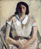 ‡ CERI RICHARDS CBE oil on canvas - entitled verso 'Portrait of Esther (artist's sister)', circa