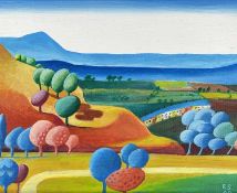 ‡ RALPH SPILLER acrylic on board - entitled verso 'Gelli Gaer Common', signed with initials and