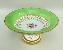 SUBSTANTIAL NANTGARW PORCELAIN TAZZA circa 1817-1820, of lobed circular form over a knopped pedestal