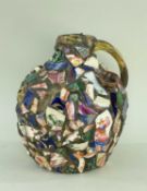 RARE BOODY WARE FLASK, probably Northumberland c. 1880, the yellow slipware flask applied all over