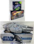 STAR WARS PLAY SETS, comprising Boba Fett's Slave I, Darth Vader's Tie fighter, large Millenium