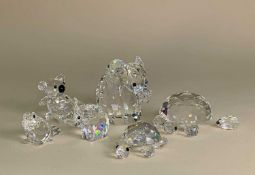 SWAROVSKI SILVER CRYSTAL 'ENDANGERED SPECIES' collection including large elephant 7640 055, mini