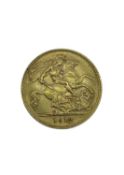 GEORGE V GOLD HALF SOVEREIGN, 1912, 4.0gms Provenance: private collection Carmarthenshire, consigned