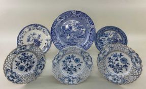 SWANSEA POTTERY & CONTINENTAL PORCELAIN PLATES, comprising BB&I Castle Gate House plate, 26cm d.,