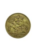 GEORGE V GOLD HALF SOVEREIGN, 1911, 3.9gms Provenance: private collection Carmarthenshire, consigned