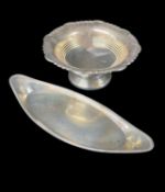 GEORGE III SILVER OVAL SNUFFER TRAY, Henry Chawner, London 1794, 25cms long, together with a late