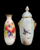 ROYAL WORCESTER CERAMICS comprising Royal Worcester bone china Kitty Blake vase decorated with