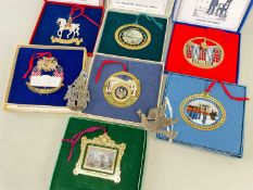 SEVEN WHITE HOUSE HISTORICAL ASSOCIATION CHRISTMAS TREE DECORATIONS, various years 1990-1997, all