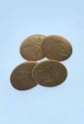 PAIR OF 15CT GOLD OVAL CUFFLINKS, engraved, 10.7gms Provenance: private collection Swansea,