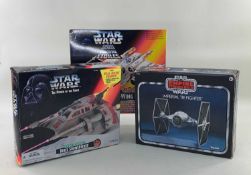STAR WARS PLAY SETS, comprising Imperial Tie fighter (loose in box), electronic X-Wing fighter,