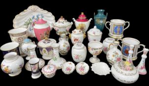 COLLECTION OF MODERN ENGLISH PORCELAIN, to include Royal Crown Derby, Derby Posy ginger jars,