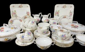 MIXED PATTERN TEA / DINNERWARE to include Royal Worcester 'Roanoke' part tea service, Crown