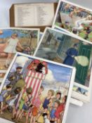 PARTIAL SET OF VINTAGE PRINTED CARDS FOR INFANT SCHOOL TEACHING, the lithographed and numbered cards