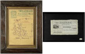 PEMBROKESHIRE BANK £5 BANKNOTE, no. 1509, signed William Walters, with blind stamp; and an 'A. Eynon