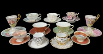 COLLECTION OF ENGLISH & CONTINENTAL CABINET CUPS & SAUCERS, including two Royal Worcester ETC. (11)