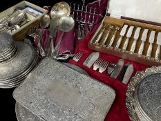 CASED SET 8 SILVER HANDLED FRUIT KNIVES, George Betjemann & Sons Ltd., together with other similar