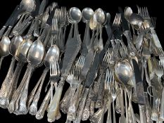 QUANTITY OF KING PATTERN ELECTROPLATED FLATWARE, together with a parcel of various patterned