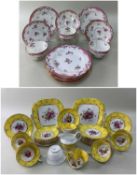 MIXED TEAWARE, to include a Grosvenor china part tea set, yellow and gilt border with centre