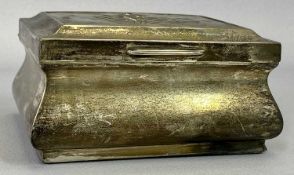 LONDON SILVER CIGARETTE BOX - dated 1904, Maker William Comyns, the top with floral embossing over a