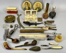 GOOD COLLECTION OF VINTAGE ITEMS, including a Schuco tinplate clockwork mouse, smoking