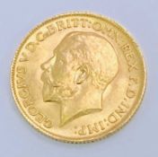 GOLD FULL SOVEREIGN, GEORGE V - dated 1913