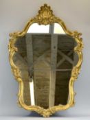 AN ORNATE GILT FRAMED MIRROR - 95.5 x 63cms