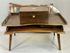 MIRRORS & TREEN - Georgian mahogany type decorative wall mirror, 66 x 40cms, vintage unframed