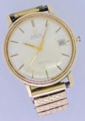 AMENDED DESCRIPTION; 9CT GOLD CASED GENT'S OMEGA DEVILLE SEAMASTER AUTOMATIC WRISTWATCH - with