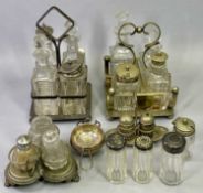 EPNS & GLASS CONDIMENT SETS ETC