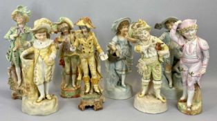 CONTINENTAL BISQUE FIGURINES (8) - 38cms tall approximately