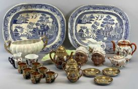 CHINA ASSORTMENT - to include Native American lidded jars, Chinese Samurai teaware, blue & white