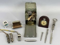 COLLECTABLES - Railway Time Keeper shock protected pocket watch in a mahogany stand, a white metal