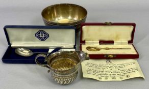 SMALL SILVER - 4 items to include a Victorian cream jug, London 1885, indistinct Maker's mark, 5.