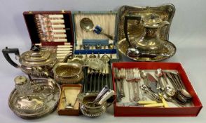 EPNS - four piece reeded tea service, other EPNS to include baskets, cutlery, ETC