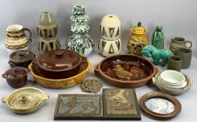 STUDIO POTTERY & STONEWARE ASSORTMENT - a good quantity to include commemorative tiles from