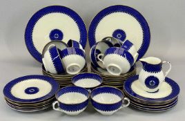 WEDGEWOOD BLUE & WHITE TEAWARE - approximately 39 pieces